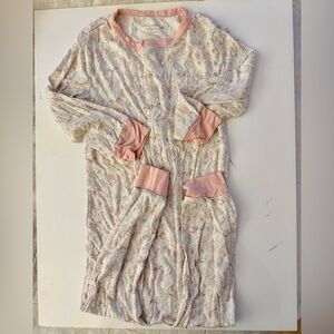 Magnetic Me Cream Footie with Pink Trim and Paisley Print